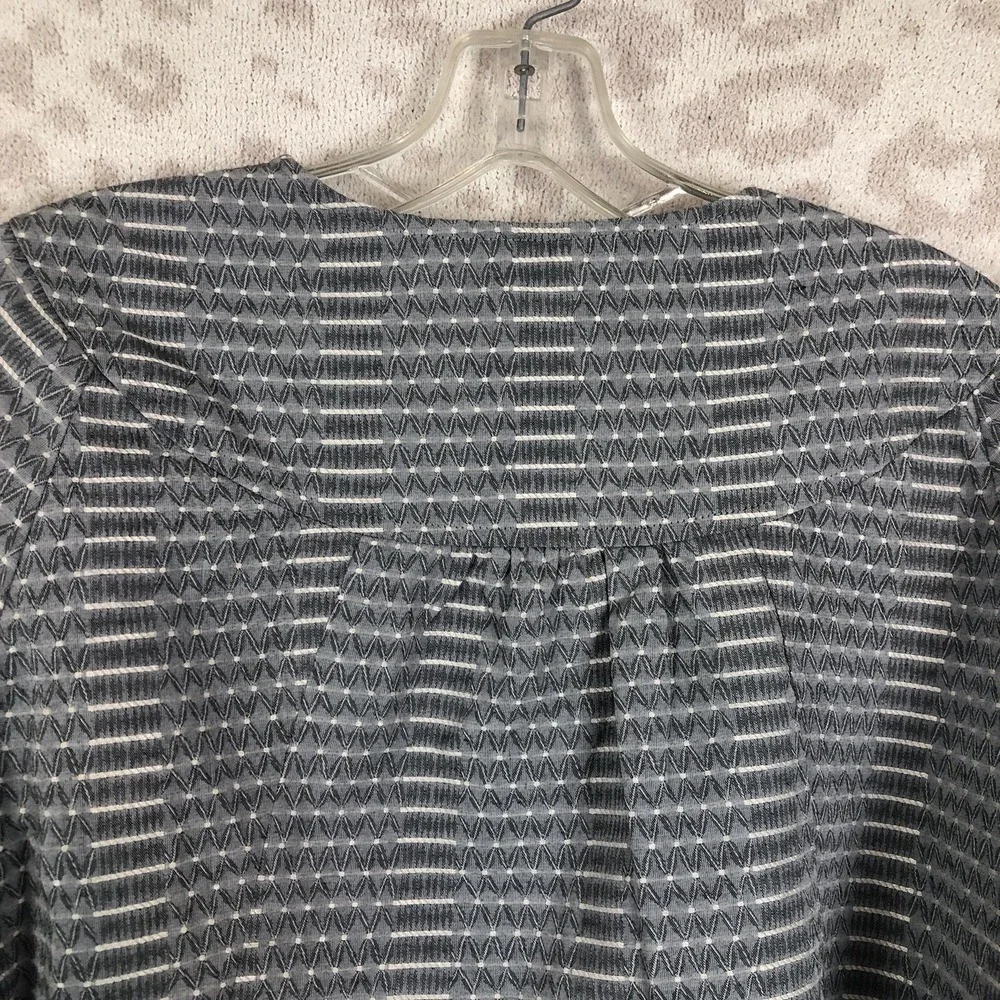 Notations Womens Jacket Medium Gray‎ striped Style #MTPJ0124 3/4 Sleeve Crop Vtg